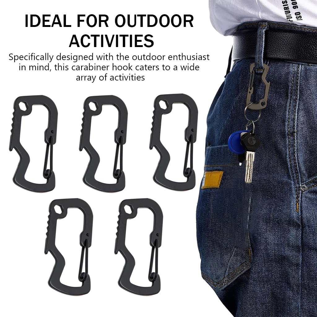 Proberos 5Pcs Stainless Steel Carabiner Hooks 3 In 1 Multi Tool Multifunctional Carabiners Wrench Tool Bottle Opener Snap Clip Hooks Backpack Attachment Hooks for Camping, Hiking, Biking Proberos 5Pcs Stainless Steel Carabiner Hooks 3 In 1 Multi Tool Multifunctional Carabiners Wrench Tool Bottle Opener Snap Clip Hooks Backpack Attachment Hooks for Camping, Hiking, Biking